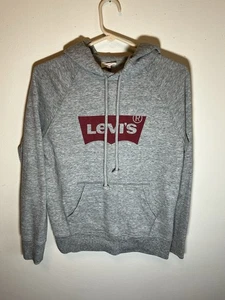 Levi Pullover Sweatshirt mit Kapuze Damen Gr. Small grau großes Logo - Bild 1 von 5