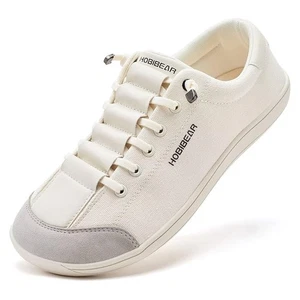 HOBIBEAR Barefoot Minimalist Canvas Shoes Unisex White Size 8.5 Men 9.5 Woman - Picture 1 of 8