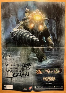 2010 Bioshock 2 Playstation 3 PS3 XBox 360 Double-Sided Foldout Original Poster - Bild 1 von 2