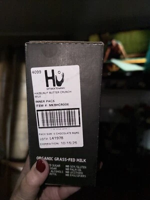 🔥Hu Barras crujientes de mantequilla de avellana y chocolate con leche orgánicas (paquete de 6) 10/25 Foto 1 de 3