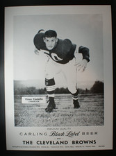 1959 Cleveland Browns Carling Black Label Beer Vince Costello