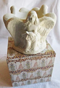 Holiday Bisque Angel Candle Holder for 3-inch candle ivory NIB new - Picture 1 of 7