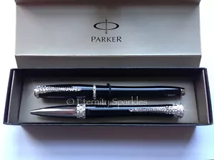 Juego de regalo de bolígrafo urbano y bolígrafo negro cristal personalizado Parker - Imagen 1 de 3
