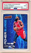 2016-17 Aficionado James Harden Power Surge Artist's Proof SP #5 PSA 9 - POP 2