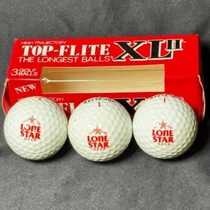 Sleeve of 3 Lone Star Beer Logo Golf Balls Spalding Top Flight XLII NEW old Stoc - Picture 1 of 8