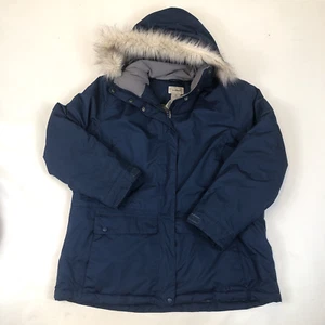 LL Bean Womens Baxter State Parka Down Puffer Hooded Coat 258984 Size XL - Picture 1 of 9