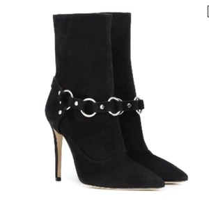 Altuzarra $995 New Embellished Black Suede Ankle Boots (36.5, 37.5, 40.5EU) - Picture 1 of 12