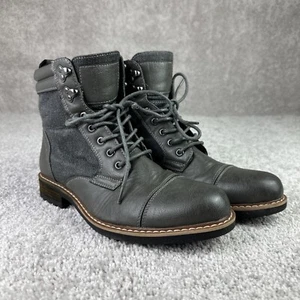 J75 Garrison Men Ankle Boot Gray Lace Up Round Toe Leather Dress Casual Size 8 - Picture 1 of 9