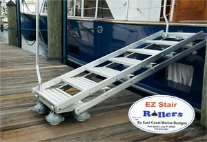 EZ Stair Rollers - Fits Marquipt Boarding Ladder Sea Stair - Casters - Set of 4 - Picture 1 of 6