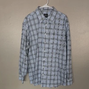 Jos. A. Bank Button Down Longsleeve Plaid Shirt Blue Mens Size XL - Picture 1 of 5