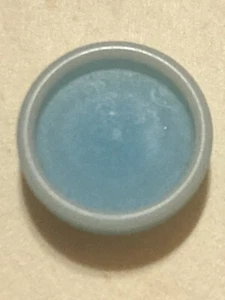 Vtg La Mode Plastic Buttons Lt Blue Matte Cream Edge Shank 5/8" 4 NEW - Picture 1 of 4