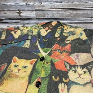 Cats All Over Print Cardigan Cotton Wool Womens Size L? See Pics For Measurement - Picture 1 of 5