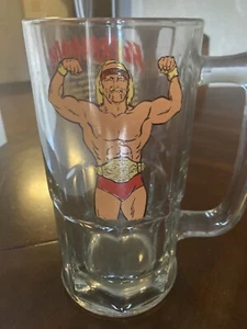 WWF Hulk Hogan Glass Mug Vintage Wrestlemania - Picture 1 of 6