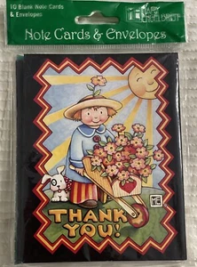 Lote de 10 tarjetas de GRACIAS Mary Engelbreit en blanco 4,25” X 5,5”. (B) - Imagen 1 de 3