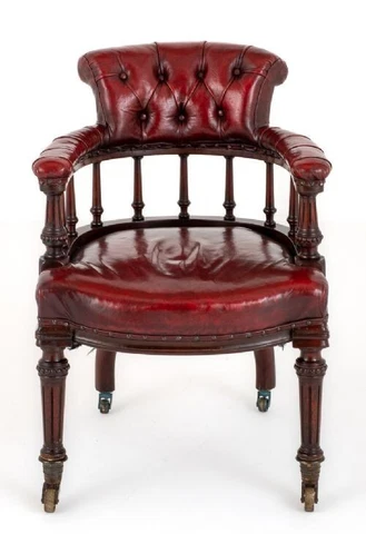 Victorian Desk Chair Leather Captains Chairs 1860 Cover