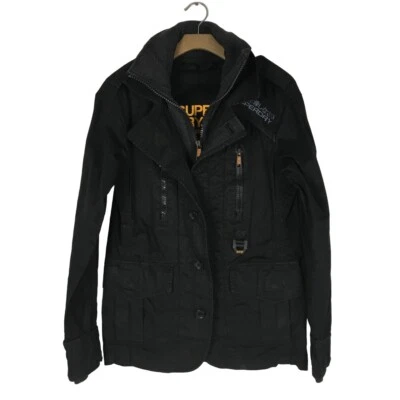 SUPER DRY Японии стрелка блейзер куртка, женщин M, черный британский дизайн - Изображение 1 из 4