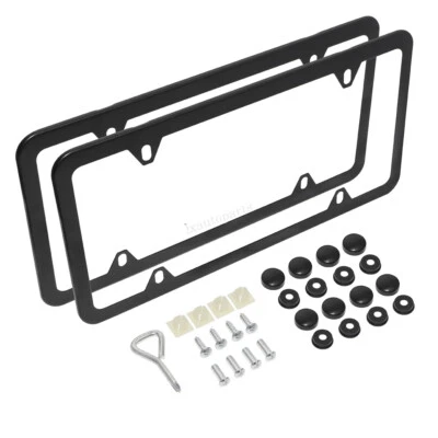 2x License Plate Frame Holder Tag Cover + Screw + Screw Caps For Chevrolet/Buick Foto 1 de 4