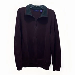 Alan Flusser Mens Purple Long Sleeve Pullover Sweater Size XXL 100% Cotton - Picture 1 of 7