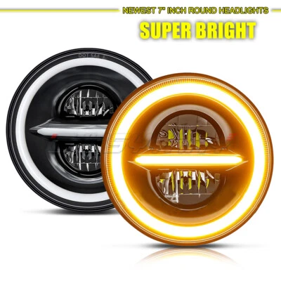 Faros LED halo redondos DOT 7" lámpara de haz alto bajo para Dodge W100 W200 W300 Dart Foto 1 de 4