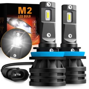 AUXITO Pair H11 H9 LED Headlight Bulbs Low Beam Super Bright 6000K White Fanless - Picture 1 of 11