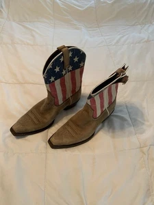 Ariat Womens Old Glory Snip Toe Cowboy Boots 7.5 B (10019950) Flag Brown Leather - Picture 1 of 11