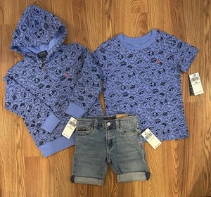 Polo Ralph Lauren Boy’s Polo Bear Hoodie, Tee and Jeans, Size 4 - Picture 1 of 2