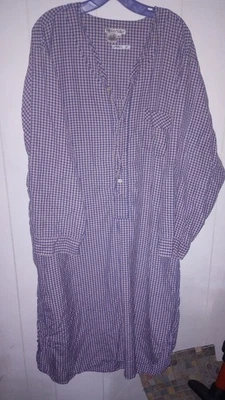 Camisón WinterSilks Uni Talla X L Camisón Cuadros 💯 Seda Cottagecore Perfecto Foto 1 de 3