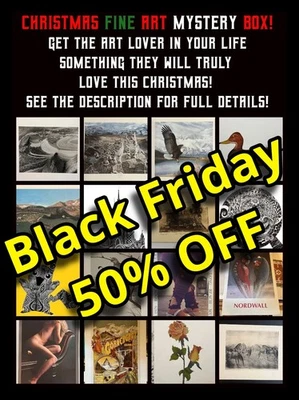 CHRISTMAS FINE ART MYSTERY BOX! Lithos, Etchings, Paintings, Silk Screens & More - Image 1 of 2