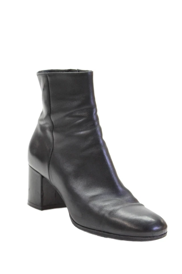 Женские ботильоны Gianvito Rossi на боковой молнии на блочном каблуке черная кожа размер 37,5 - Изображение 1 из 4