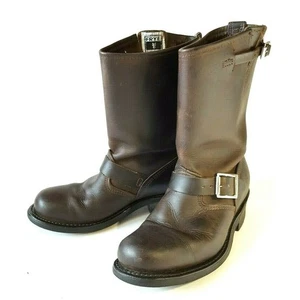 FRYE USA Engineer Women's Sz 7M Brown Leather Motorcycle Biker Riding Boots - Picture 1 of 10