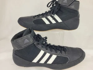 Mens Adidas HVC Wrestling Shoes Sneakers Black White AQ3325 - Size 10.5 - Picture 1 of 11