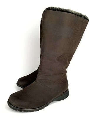 Calentadores de Puntera-Canadá Mujer Marrón Medio Piel Forrado Botas Impermeables Cremallera, 6.5WW ¡BONITAS! Foto 1 de 4