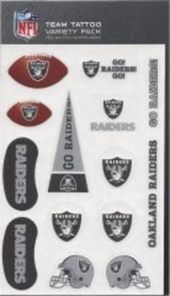 Juego de tatuajes Oakland Raiders paquete de variedad Foto 1 de 1
