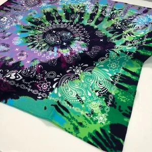 MEN Vintage Japan Cotton Multicolor Bandana Handkerchief Kerchief 21" - Picture 1 of 4