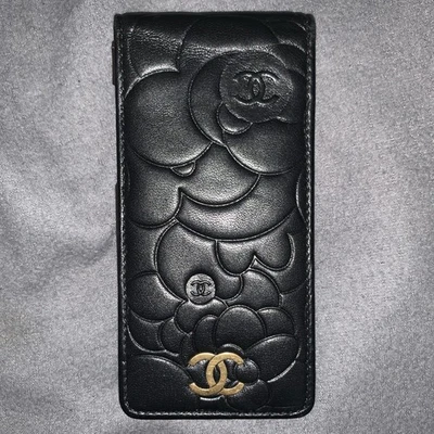 Auténtico Estuche CHANEL Logo CC Cuero Caviar Negro Billetera Tarjetero Foto 1 de 4