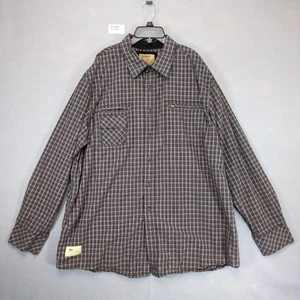 Rocawear Denim Co Herren 3XL kariertes Hemd mit Knopfleiste, Reißverschlusstasche Langarm - Bild 1 von 6
