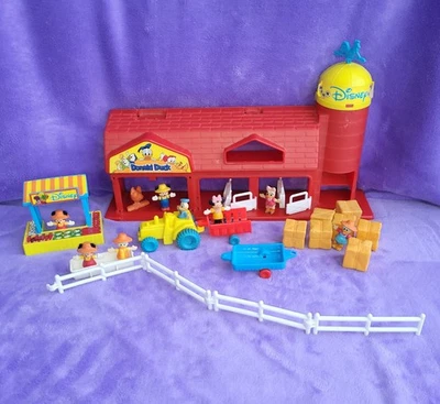 VINTAGE DISNEY DONALD DUCK FUN FARM POR ARCO 17 PEÇAS E 7 FIGURAS MICKEY MINNIE - Imagem 1 de 4