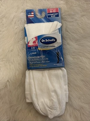 NEW Dr.Scholl's Mild Compression Knee High Socks Womens Shoe Size 8-12 White - Image 1 of 4