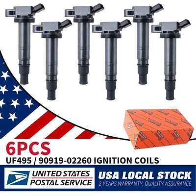 6Pcs Ignition Coils For 2008-2019 Toyota Sequoia 2007-2019 Toyota Tundra 4.0L V6 - Изображение 1 из 4