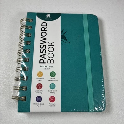 Clever Fox Password Book with alphabetical tabs Organizer Pocket Size  NEW - Image 1 of 4