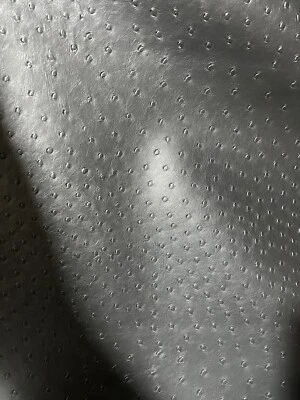 Black Ostrich Vinyl  Upholstery 54” Sold By The Yard Textured - Image 1 of 3