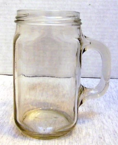 Clear Glass 5" Drinking Jar Cup Mug w/ Handle - Picture 1 of 4