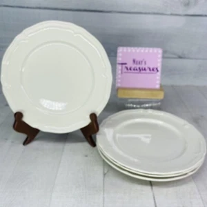 Villeroy & Boch MANOIR White Scallop Luxembourg Porcelain Salad Plates Set of 4 - Picture 1 of 18