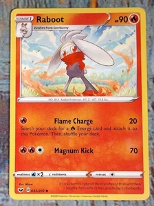 RABOOT 032/202 Uncommon Swords & Shields 2020 Stage 1 Pokémon (#1) - Picture 1 of 4