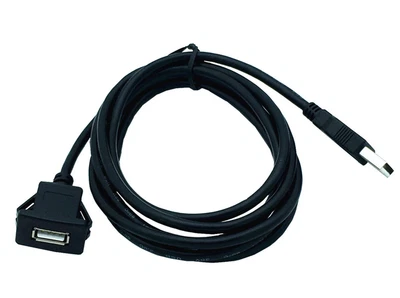 In-Car USB 2.0 male to female Flush Mount Socket Cable for car boat Motorcycle - Image 1 of 4