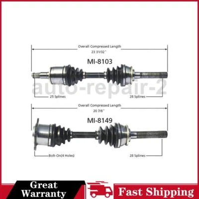 Eje delantero izquierdo derecho CV para Mitsubishi Montero TrakMotive 1994~2000 Foto 1 de 3