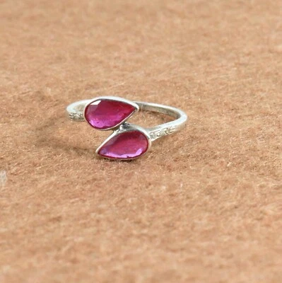 Anillo hecho a mano de joyas de piedras preciosas de plata de ley 925 de rodonita artículo de regalo de todos los tamaños Foto 1 de 4