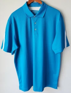 Men's Nike Golf Polo Shirt Dri-Fit Breathable Blue White Size Large - Picture 1 of 11
