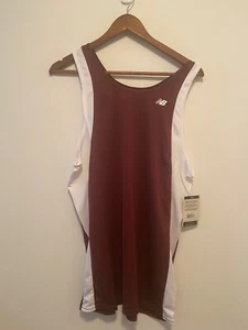 NWT!! MEN'S NEW BALANCE VAULT SINGLET - MAROON / WHITE - J506 BRI - Picture 1 of 7