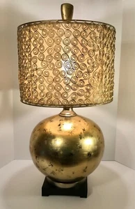 Uttermost Julian Gold/Champagne leaf Luxury Table Lamp and Shade - Picture 1 of 11